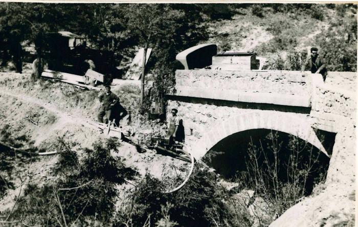 Eboulement sur St Léger mai 1952 - L'installation de pompage