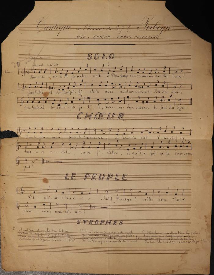 Cantique en l'honneur du B. J. G. Perboyre SOLO CHOEUR CHANT POPULAIRE